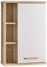Kremowa wisząca szafka łazienkowa w dekorze dębu 50,5x74,5 cm Quickset 966 – Pelipal