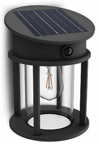 Philips Geri UltraEfficient okrągła lampa solarnaLED z czujnikiem, antracyt, 3,2 W, 2700 K
