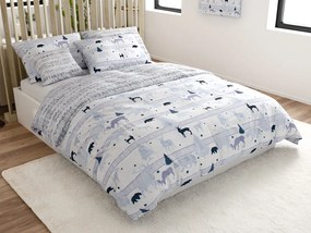 PrzytulneMieszkanie.pl PrzytulneMieszkanie.pl Bawełniana pościel Renforcé SOBI I DRZEWA biała Rozmiar pościeli: 70 x 90 cm | 140 x 220 cm