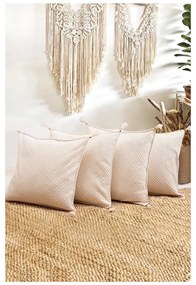 Poszewki na poduszki zestaw 4 szt. z bio bawełny 43x43 cm Natural – Mila Home