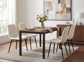 Kremowe krzesło do kuchni LIBRA z czarnymi nogami