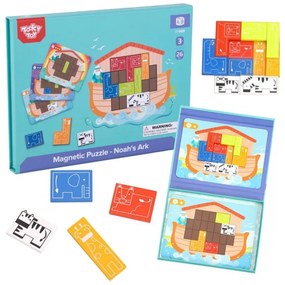 Tooky toy układanka magnetyczna montessori logiczna puzzle tetris arka noego 26 el.