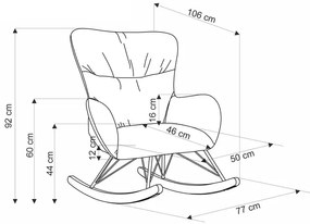 Zielony tapicerowany fotel bujany Fibero 4X