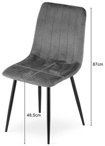 Różowe krzesło do kuchni LAVA aksamitne z czarnymi nogami