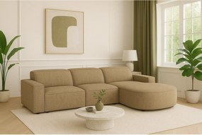 Narożnik modułowy Cursal B prawostronny – sofa narożna 282 × 166 cm, jasny brąz Raven 34, nowoczesny design