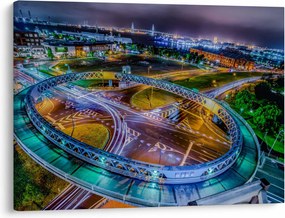 Obraz - nocna panorama miasta (70x50 cm)
