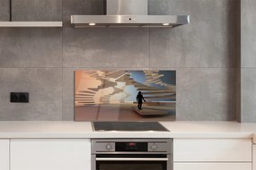 Panel szklany do Kuchni Przestrzenna Konstrukcja Schodów