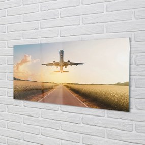 Panel nad Blat Kuchenny Samolot nad Miastem o Zmierzchu