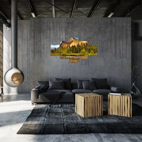 Obraz- Skały nad jeziorem (125x70 cm)