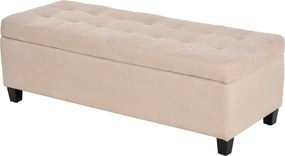 HOMCOM Ławka tapicerowana z miejscem do przechowywania, Guziki, do 120 kg, 125 x 49 x 41,5 cm, Beżowy