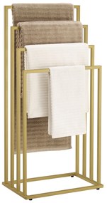 Wieszak na ręczniki LINESTRO metalowy z 4 ramionami 93x45cm, złoty