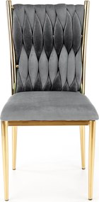 Velvetowe krzesło glamour na złotym stelażu K436