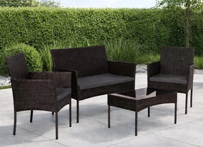 Zestaw mebli ogrodowych dla 4 osób Riviera 424, technorattan brązowy