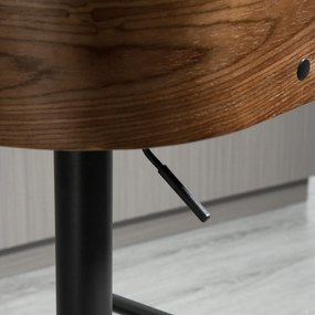 HOMCOM Zestaw 2 stołków barowych obrotowych z regulacją wysokości i podnóżkiem drewno | Aosom PL