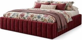 Czerwone welurowe łóżko z pojemnikiem 5 rozmiarów Z8-H41
