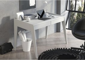 Drewniane bukowe biurko z szufladami Visby LISA /jasny szary