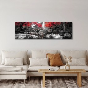 Obraz - Wodospady w jesiennym krajobrazie (170x50 cm)