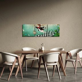 Obraz - Fantasy królik (z zegarem) (90x30 cm)