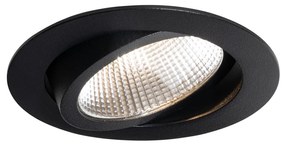 Wpuszczany reflektor czarny 9,5 cm z LED 1300lm ściemniany IP23 - Gaius Nowoczesny Oswietlenie wewnetrzne