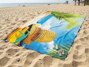 Ręcznik plażowy XXL szybkoschnący SANDORA kolorowy 150 x 210 cm, 100% mikrofibra