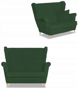 Sofa kanapa uszak Rene Estella skandynawska Family Meble zielona sztruks