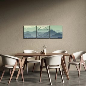 Obraz - Forest Mountain (z zegarem) (90x30 cm)