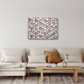 Obraz na szkle - Sześciokąty w betonie (70x50 cm)