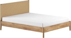 Łóżko dwuosobowe z litego drewna dębowego bez stelaża 160x200 cm w naturalnym kolorze Olive Rope – Vipack