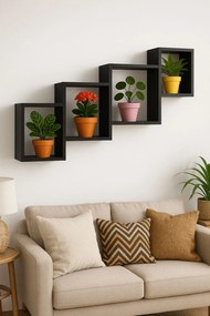 Czarna wisząca półka na kwiaty Z3-F38