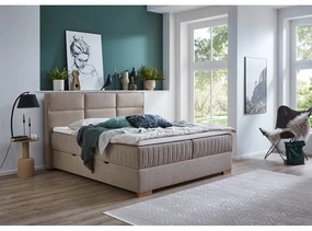Beżowe łóżko boxspring ze schowkiem 180x200 cm Tambo – Meise Möbel