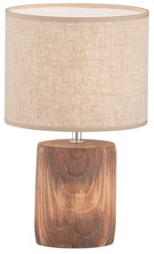 Brązowo-beżowa betonowa lampa stołowa z tekstylnym kloszem (wysokość 35 cm) Malik – Fischer & Honsel