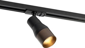 Nowoczesny system szynowy z 5 reflektorami czarny z ciemnym brązem 1-fazowy - Iconic Kohua