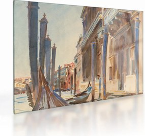 Obraz na szkle - John Singer Sargent, Gondola Moorings on the Grand Canal, reprodukcje (70x50 cm)