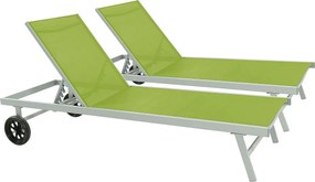 Leżak aluminiowo-tekstylenowy "Bella" - Phoenix - Zielony - Zestaw 2 szt.