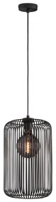 Czarna lampa wisząca z metalowym kloszem ø 25 cm Cage – Fischer &amp; Honsel