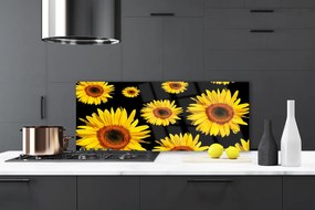 Panel Szklany do Kuchni Słoneczniki w Pełnym Słońcu