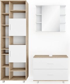 Zestaw mebli łazienkowych biały/sonoma 80.2x33x60.8 ilias