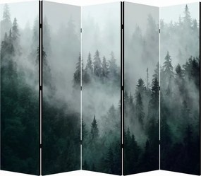Parawan pokojowy 5-częściowy 225x172 Dwustronny dekoracyjny skandynawski Szary Górskie Szczyty We Mgle