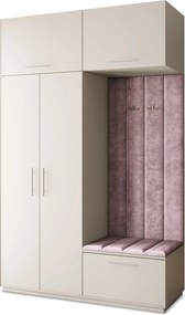 Masseno Garderoba REMA 150/240/60 cm Nowoczesna Szafa do Przedpokoju Kaszmir, MONOLITH 62 (Wrzosowy)