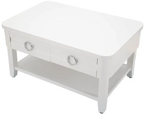 Biały stolik z litego drewna jodłowego 60x90 cm Shine – Mauro Ferretti