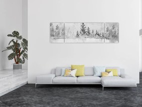 Obraz - Jeleń nad jeziorem (170x50 cm)