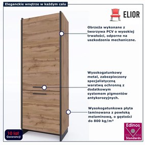 Nowoczesny regał zamykany dąb wotan + czarny K3-E69