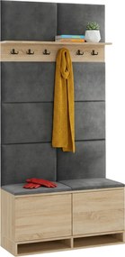 Garderoba do przedpokoju dąb sonoma + szary L9-C12
