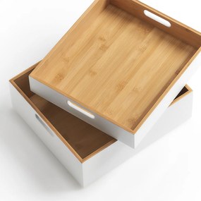 Pudełko do przechowywania z bambusa 30 x 27 x 10,5 cm