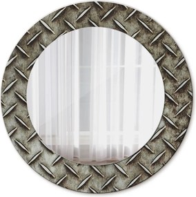 Lustro dekoracyjne okrągłe Stalowa tekstura