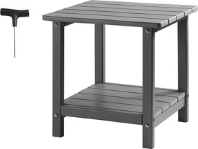 Stolik Auxiliary SucceBuy Ogrodowy Na Zewnątrz, 2 Poziomy, 45 x 38 x 44 cm, z PEHD, Łatwa Konserwacja, Odporny na Warunki Atmosferyczne, na Taras