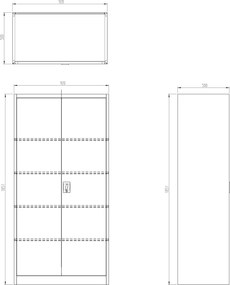 Metalowa szafa warsztatowa Bruno All Black 92x50x185 cm czarna