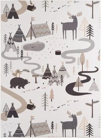 Dywan dziecięcy Coco Tipi Leśna Przygoda kremowy 80 cm x 150 cm