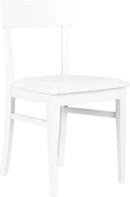 Zestaw 2 białych krzeseł do salonu "Siena" z lakierowanego drewna, z nowoczesną tapicerką, 44x45 cm, wys. 82 cm