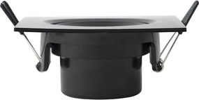 Zestaw 3 wpuszczanych reflektorów czarnych w komplecie z LED 3-stopniowy ściemniacz - Miu